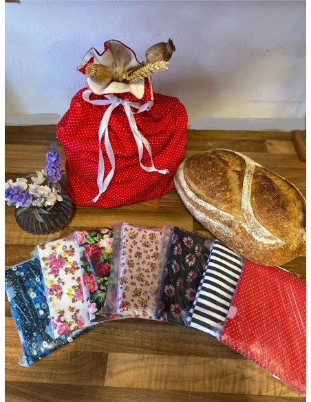 2 Layers Linen & Cotton Reusable Bread Bags